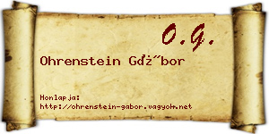Ohrenstein Gábor névjegykártya